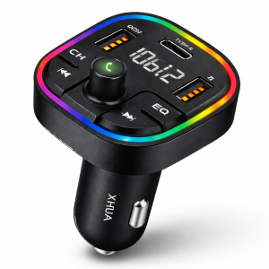 XHUA C6A autós Bluetooth FM transzmitter és MP3 lejátszó – USB gyorstöltő, kihangosító, LED kijelző (BBV)