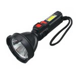 L-830 USB-ről tölthető LED zseblámpa 4 világítási móddal és kiegészítő fényforrással az oldalán (BBV)