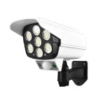 Távirányítós LED reflektor, álkamera – napelemes, mozgásérzékelős, időjárásálló, vezeték nélküli - 77 LED (BBL)