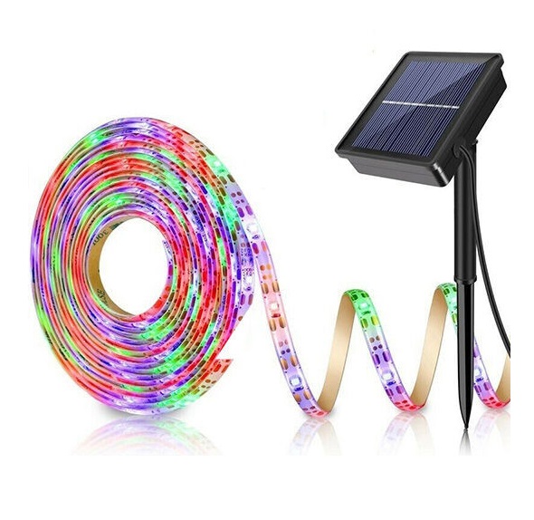 Távirányítással vezérelhető, időzíthető, napelemes, kültéri RGB LED szalag - 5M (BBV) (BBD)
