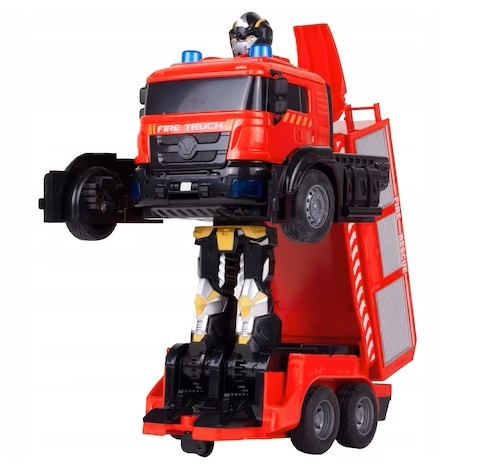 Távirányítós Transformers tűzoltóautó LED fényekkel és működő vízágyúval (BBJ)
