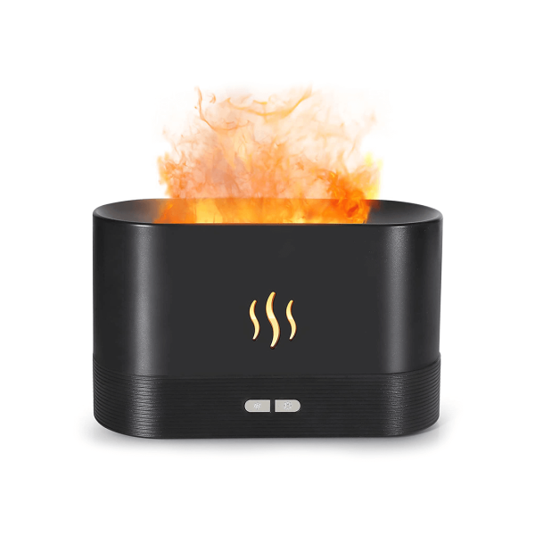 Láng hatású Flame aroma diffúzor és párásító -180 ml , USB, sötétbarna (BBV)