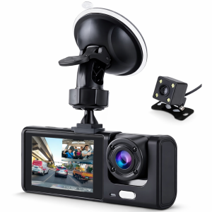 DriveGuard 3 kamerás autós menetrögzítő kamera – hurokrögzítéssel és éjjellátó móddal (BBD)