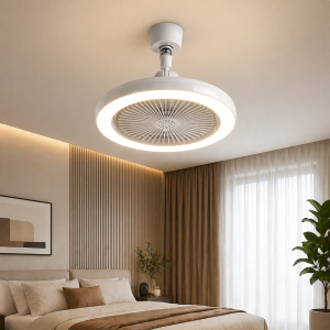 E27 LED ventilátoros lámpa távirányítóval – ultra csendes, szabályozható mennyezeti ventilátor lámpa fehér (BBD) 2