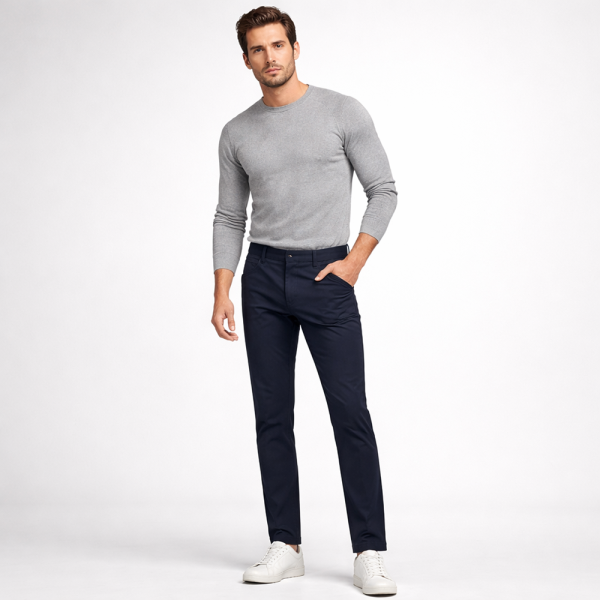 Ellesse férfi fekete slim fit nadrág – elegáns szabadidő chino nadrág, rugalmas, modern fazon