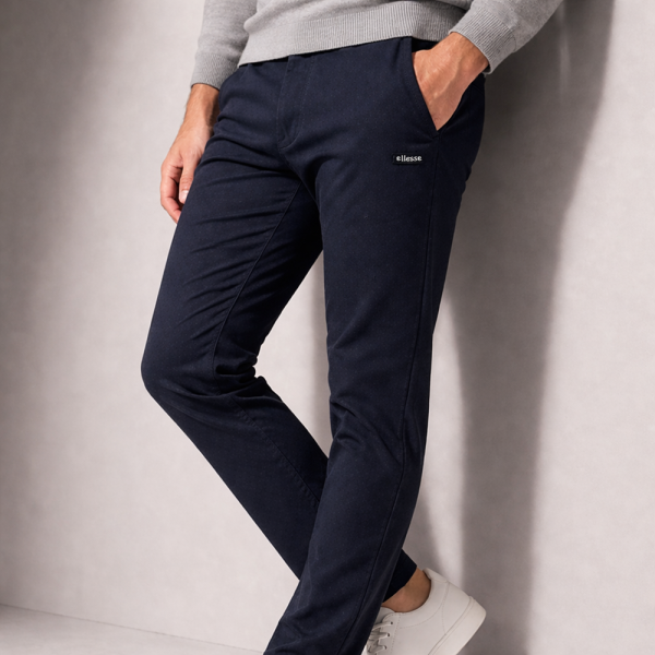Ellesse férfi fekete slim fit nadrág – elegáns szabadidő chino nadrág, rugalmas, modern fazon