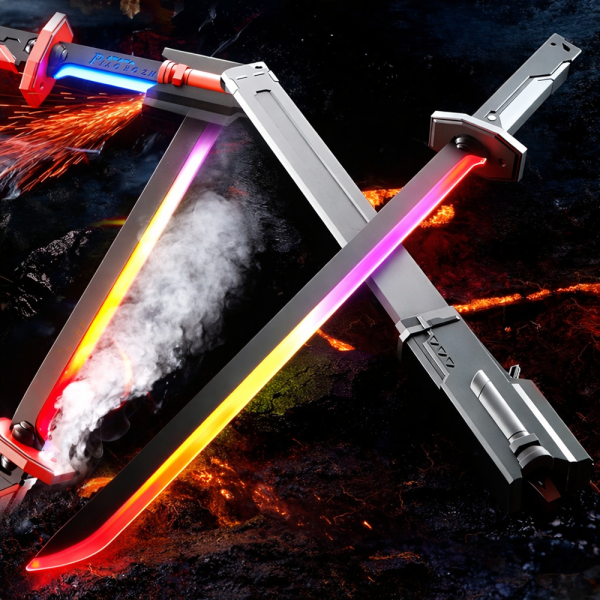 Flint Battle Blade LED katana kard – füst- és szikraeffektes világító játék kard, hanghatással (BBJ)