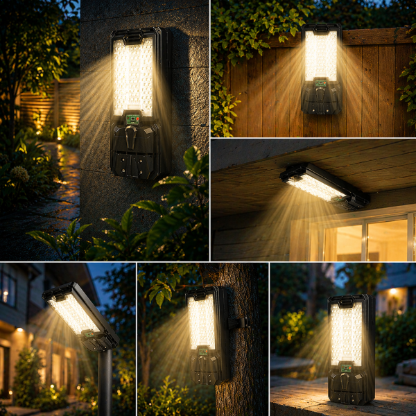 Hayami KL25-294 300W napelemes LED utcai lámpa – távirányítós kültéri reflektor IP65 vízálló kivitelben (BBV)