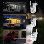 Immax NEO okos kültéri biztonsági kamera – dupla szenzoros WiFi PTZ kamera 355° forgatás, 2×2MP ONVIF támogatással (BBD)