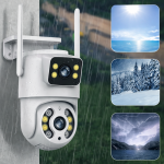 Immax NEO okos kültéri biztonsági kamera – dupla szenzoros WiFi PTZ kamera 355° forgatás, 2×2MP ONVIF támogatással (BBD)