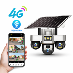 KL25-328 4G napelemes biztonsági kamera – forgatható kültéri PTZ kamera éjjellátással és telefonos megfigyeléssel V380 Pro (BBD)