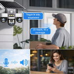 KL25-328 4G napelemes biztonsági kamera – forgatható kültéri PTZ kamera éjjellátással és telefonos megfigyeléssel V380 Pro (BBD)