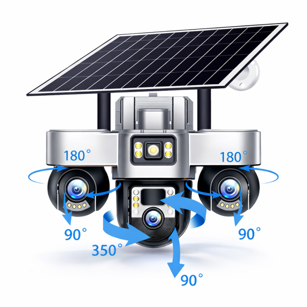 KL25-328 4G napelemes biztonsági kamera – forgatható kültéri PTZ kamera éjjellátással és telefonos megfigyeléssel V380 Pro (BBD)