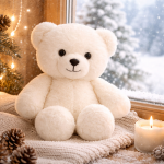 PiheMackó fehér plüss maci – puha, ölelhető teddy mackó gyerekeknek és ajándéknak (BBJ)