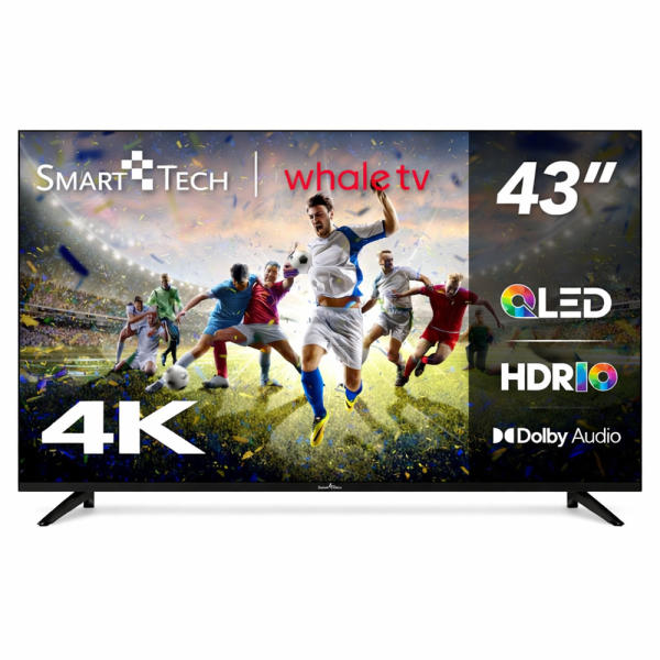 Smart Tech 43QG06V 43” QLED 4K UHD Smart TV – okos televízió Netflix, Amazon Prime és Disney+ támogatással