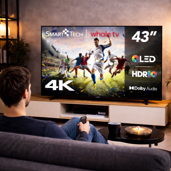 Smart Tech 43QG06V 43” QLED 4K UHD Smart TV – okos televízió Netflix, Amazon Prime és Disney+ támogatással