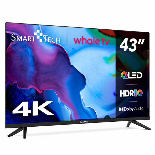 Smart Tech 43QH02V 43” QLED 4K UHD Smart TV – okos televízió Netflix és Amazon Prime Video támogatással