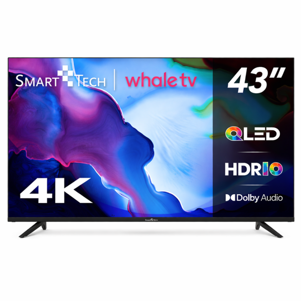 Smart Tech 43QH02V 43” QLED 4K UHD Smart TV – okos televízió Netflix és Amazon Prime Video támogatással