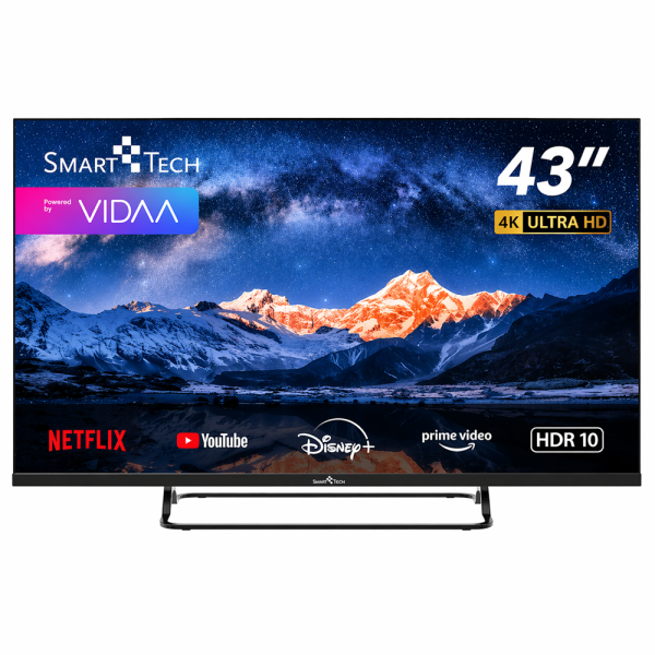 SmartTech 43” 4K UHD LED Smart TV – VIDAA rendszerrel, WiFi és streaming támogatással