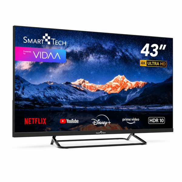 SmartTech 43” 4K UHD LED Smart TV – VIDAA rendszerrel, WiFi és streaming támogatással