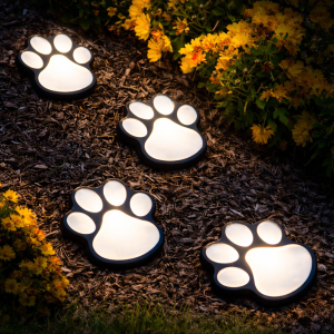 SolarPaw napelemes mancs mintás LED kerti dekor lámpa szett 3 db kültéri díszvilágítás (BBD) 2