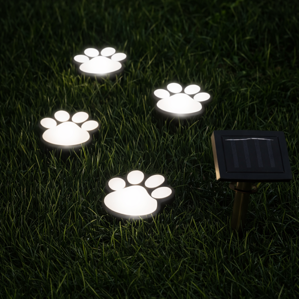 SolarPaw napelemes mancs mintás LED kerti dekor lámpa szett 3 db kültéri díszvilágítás (BBD)