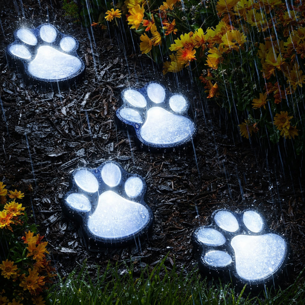 SolarPaw napelemes mancs mintás LED kerti dekor lámpa szett 3 db kültéri díszvilágítás (BBD)