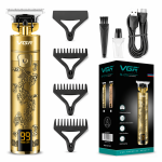 VGR-V076 LED kijelzős gravírozott hajnyíró titánium pengével és cserélhető fejekkel (BBV)