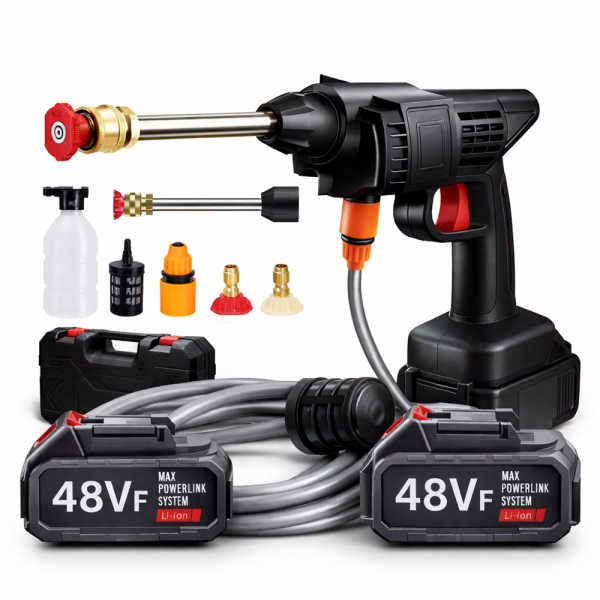XHUA 48V akkus magasnyomású mosópisztoly – vezeték nélküli autómosó vízpisztoly akkumulátorral (BBD)