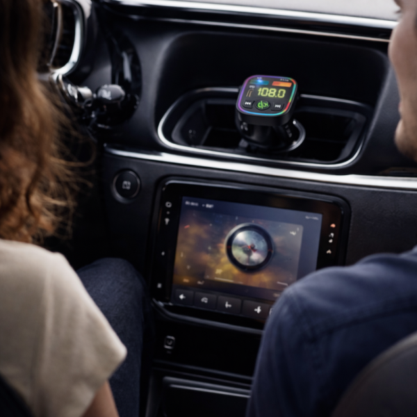XHUA KOS-21 autós MP3 lejátszó – 3A Type-C FM transmitter, Bluetooth, USB töltő 12–24V (BBD)