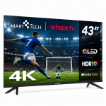 Smart Tech 43QH02V 43” QLED 4K UHD Smart TV – okos televízió Netflix és Amazon Prime Video támogatással