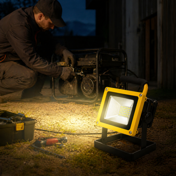 100W vízálló LED reflektor - 50.000 óra üzemidővel, tölthető akkumulátorral és 2400 lumen fényerővel CH23-31 (BBV)