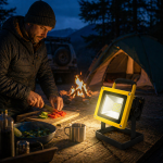 100W vízálló LED reflektor - 50.000 óra üzemidővel, tölthető akkumulátorral és 2400 lumen fényerővel CH23-31 (BBV)