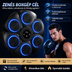 Bluetooth zenélő boxgép falra – LED reflexfejlesztő box tréner 9 ritmus móddal 40×40×6 cm (BBJ)