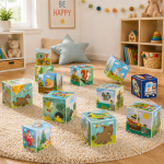 Dohi 10 Cubes Forest építőkocka készlet – 10 darabos fejlesztő toronyépítő játék gyerekeknek (BBMJ)
