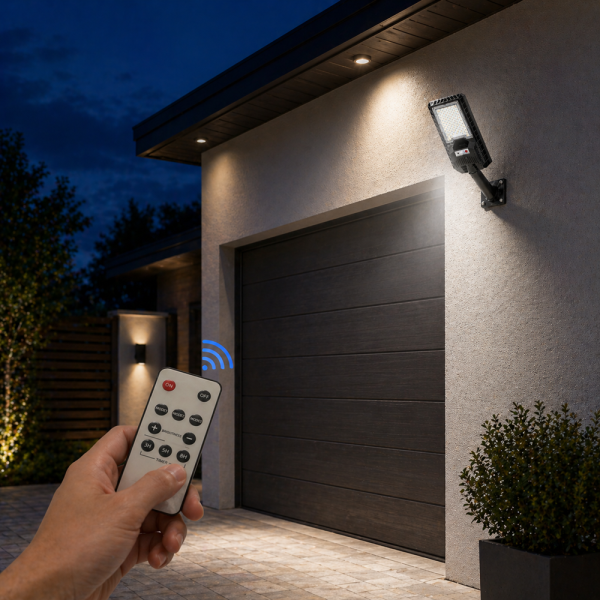 Hayami KL25-282A 400W napelemes utcai LED lámpa – távirányítós kültéri solar világítás IP65 védelemmel (BBD)