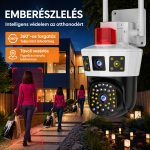 LunariSo WiFi + 4G okos biztonsági kamera szirénával – 360° forgatható IP kamera humán mozgásérzékeléssel, kétirányú hanggal és mobilos vezérléssel CAM360-005 (BBL)