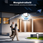 Napelemes LED fali lámpa COB világítással – rozsdamentes acél kültéri lámpa vízálló kivitelben LF-3307A (BBL)