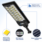 Napelemes utcai LED lámpa 888 LED – mozgásérzékelős kültéri reflektor távirányítóval IP66 W7114-3 (BBD)
