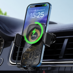 Okop KP-921 autós telefontartó – 15W vezeték nélküli gyorstöltő, Qi kompatibilis mobil tartó autóba (BBD)