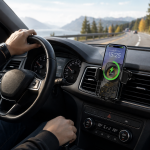 Okop KP-921 autós telefontartó – 15W vezeték nélküli gyorstöltő, Qi kompatibilis mobil tartó autóba (BBD)