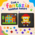 PIXXEL beillesztős fejlesztőjáték – színes formaillesztő készségfejlesztő játék gyerekeknek (BBMJ)