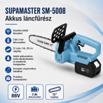 Supamaster SM-5008 akkus láncfűrész 88V – vezeték nélküli elektromos mini láncfűrész faágvágáshoz (BBJH)