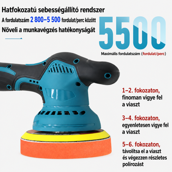 THOLux M-9121 akkus polírozó 20V – vezeték nélküli autó polírozó és waxoló gép (BBJH)