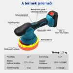 THOLux M-9121 akkus polírozó 20V – vezeték nélküli autó polírozó és waxoló gép (BBJH)