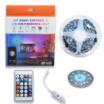 Tűzijáték RGB LED szalag távirányítóval és telefonos vezérléssel - tűzijáték mintában rögzíthető szalag, követi a zene ritmusát (BBV)