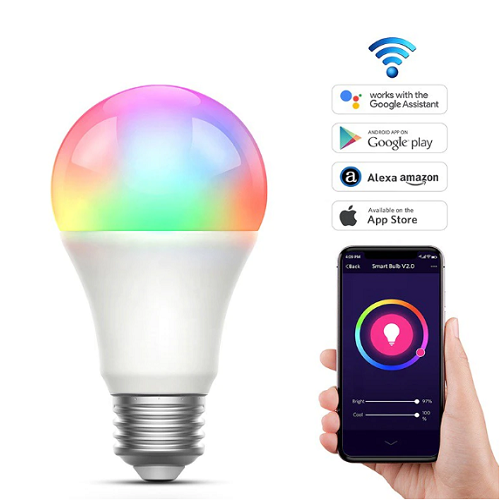RGBW LED okostelefonról vezérelhető izzó - színváltó üzemmóddal, 9W (BBV)