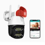 V380 WIFI IP okos biztonsági kamera szirénával, mikrofonnal és hangszóróval - kétirányú kommunikációt tesz lehetővé - Android/IOS kompatibilis (BBV)