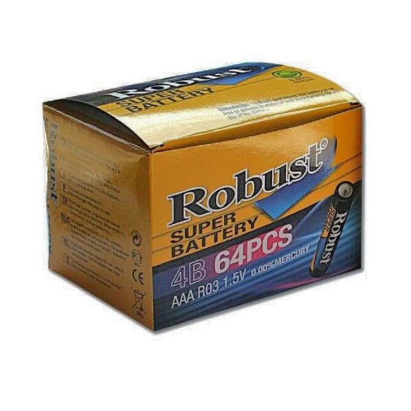 Robust 64 darabos prémium AAA elem csomag - hatalmas csomag utánpótlás ceruzaelem (BBL)