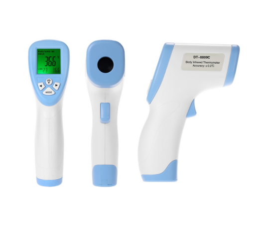 Érintés nélküli infrás, digitális lázmérő/hőmérő LCD kijelzővel - mérés 1mp (BBV) (BBL)